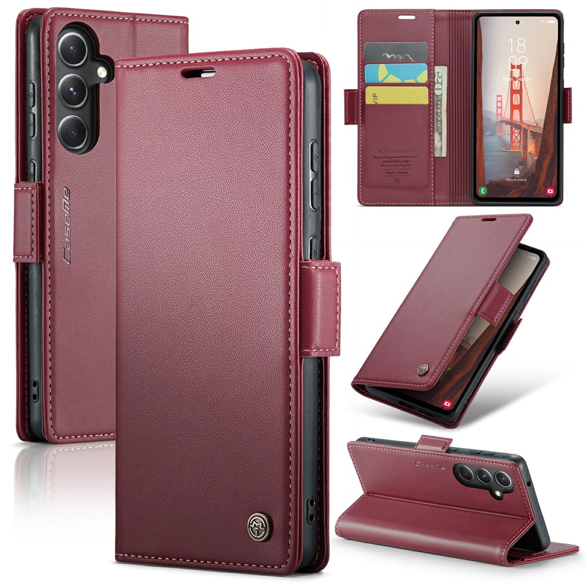 New RFID Blocking Card Holder Wireless Charging Phone Case for Samsung Galaxy S25