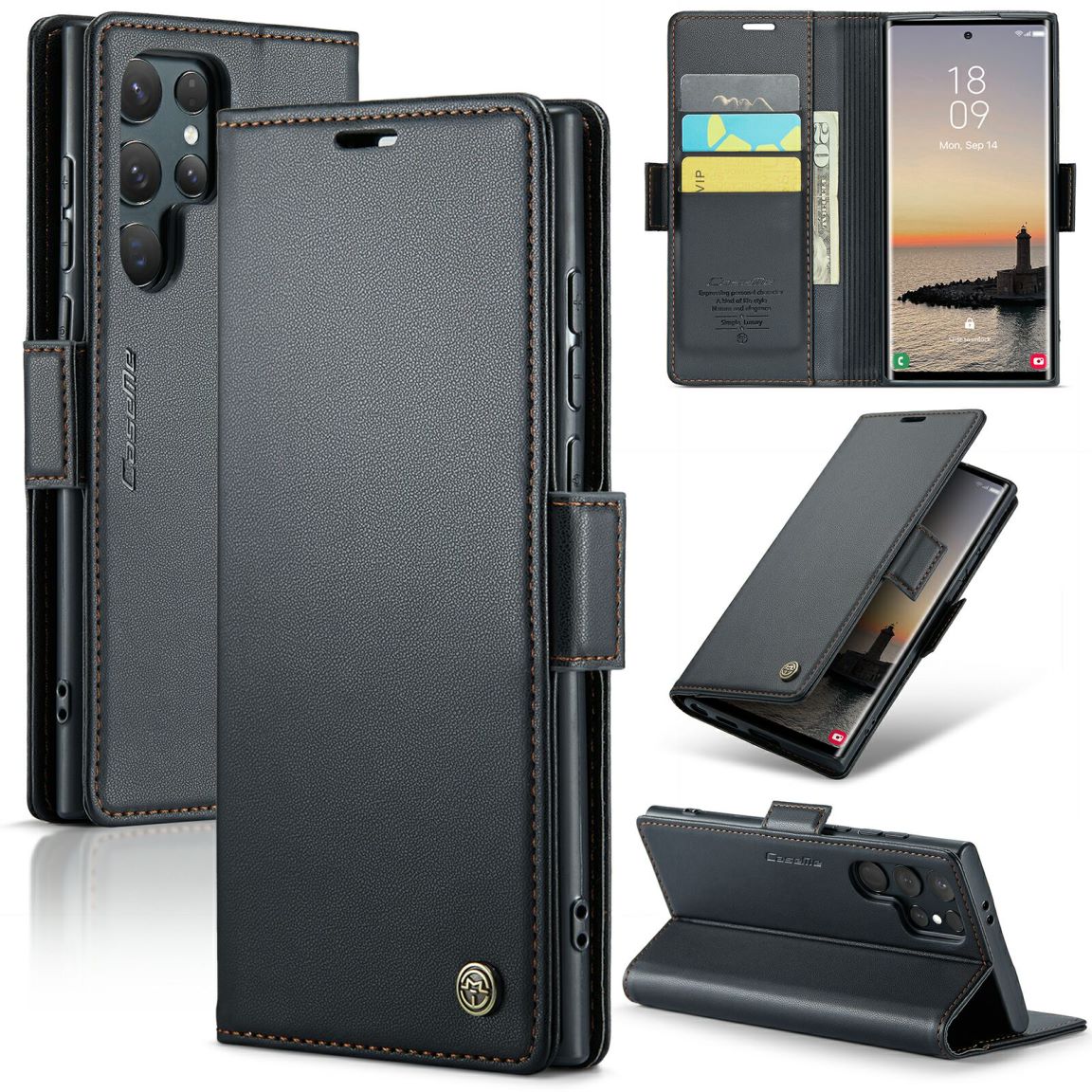 New RFID Blocking Card Holder Wireless Charging Phone Case for Samsung Galaxy S25 Ultra