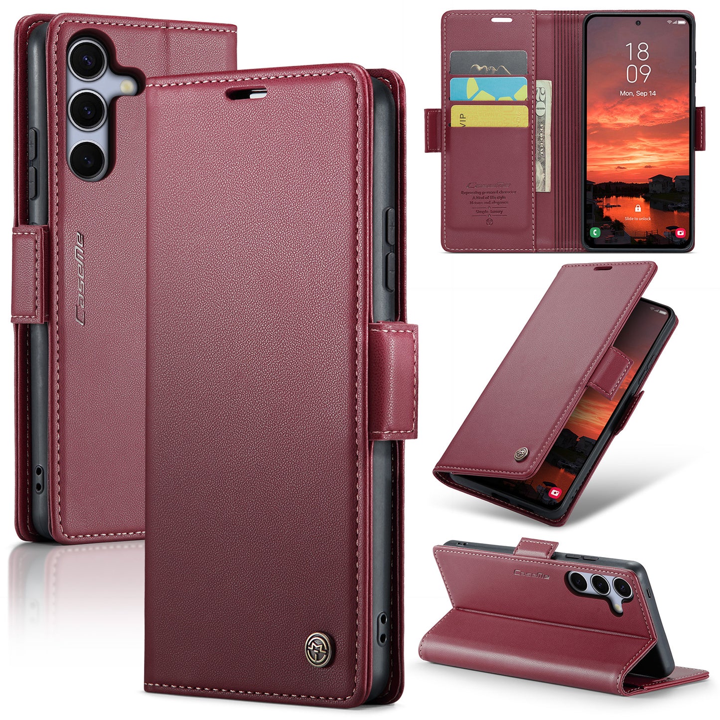 New RFID Blocking Card Holder Wireless Charging Phone Case for Samsung Galaxy S25/S25+/S25 Ultra
