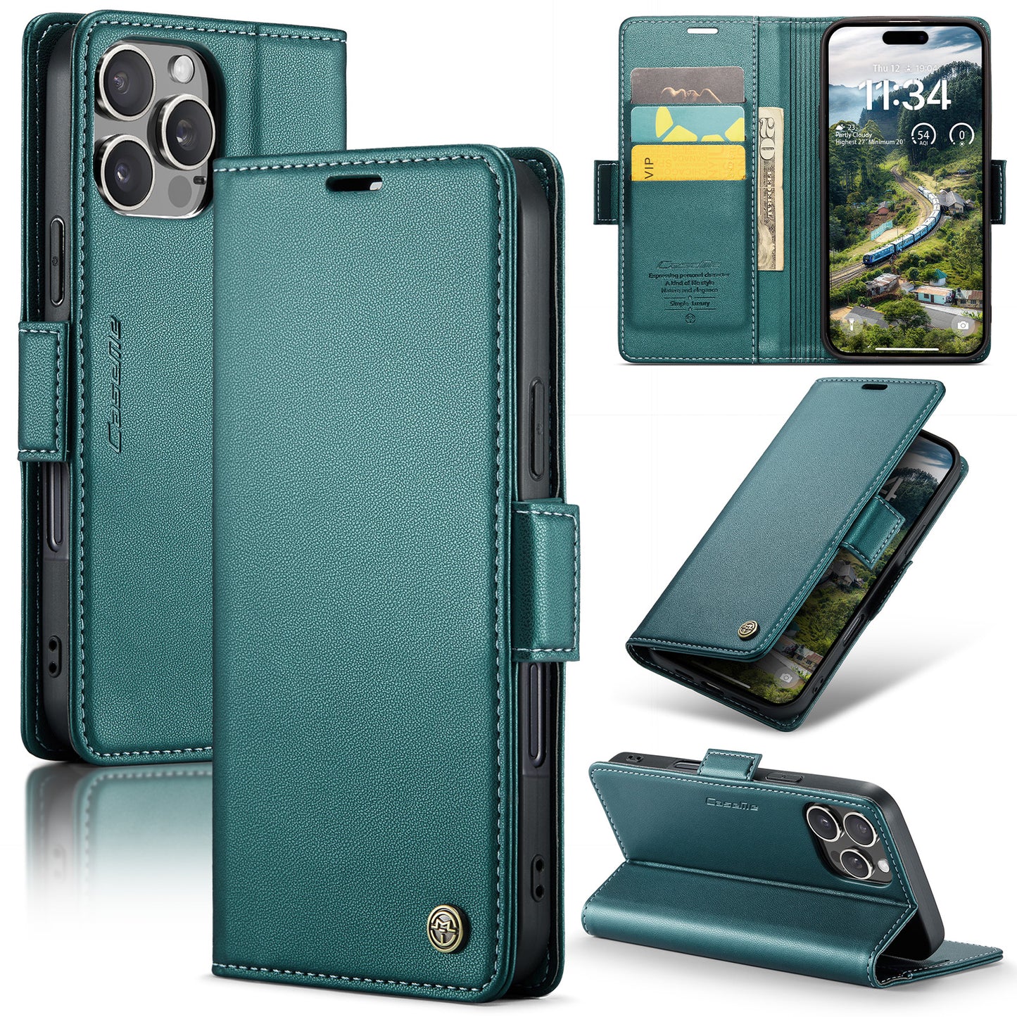 New RFID Blocking Card Holder Wireless Charging Phone Case for iPhone 16 Pro Max