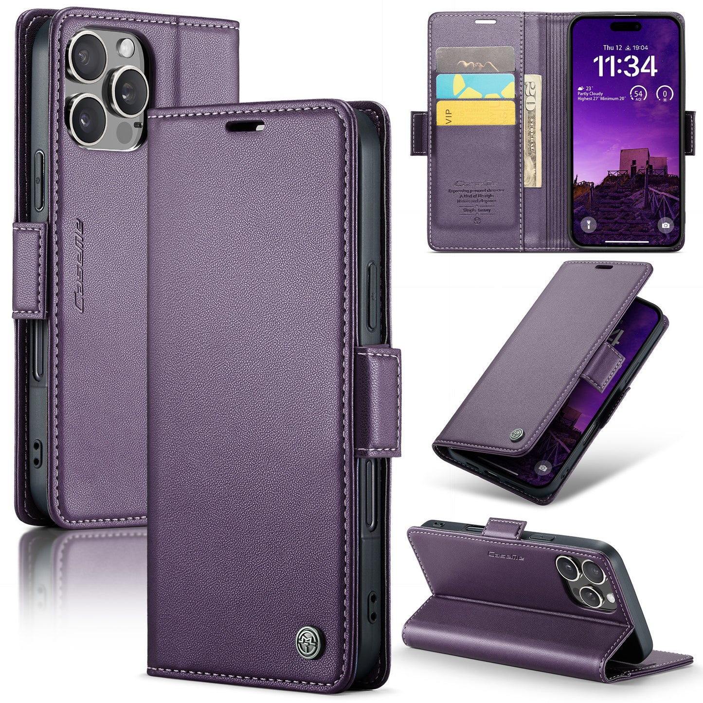 New RFID Blocking Card Holder Wireless Charging Phone Case for iPhone 16 Pro Max