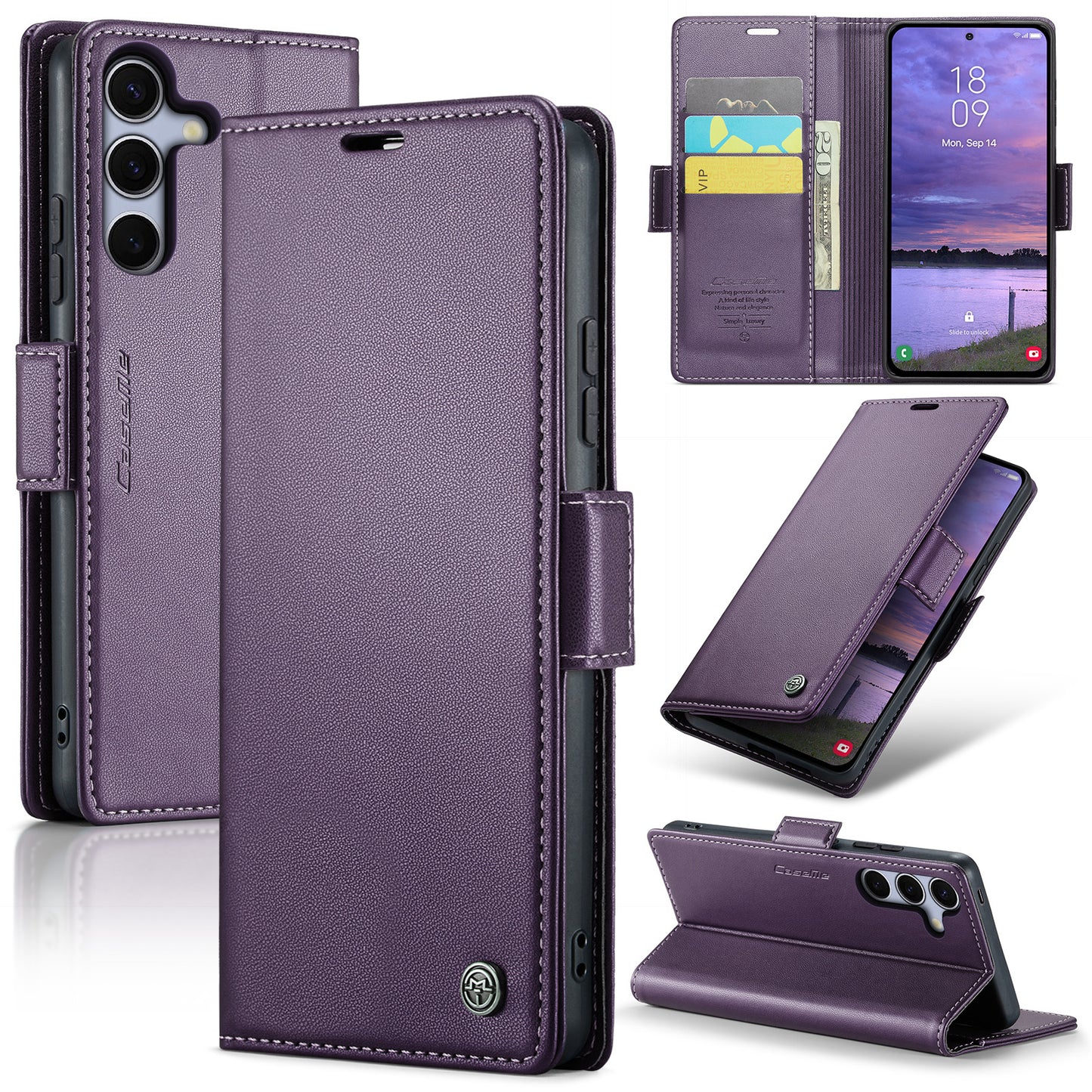 New RFID Blocking Card Holder Wireless Charging Phone Case for Samsung Galaxy S25/S25+/S25 Ultra