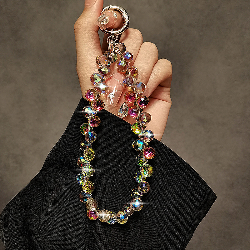 New Bling Rhinestone Crystal Beads Phone Lanyard Keychain Pendant