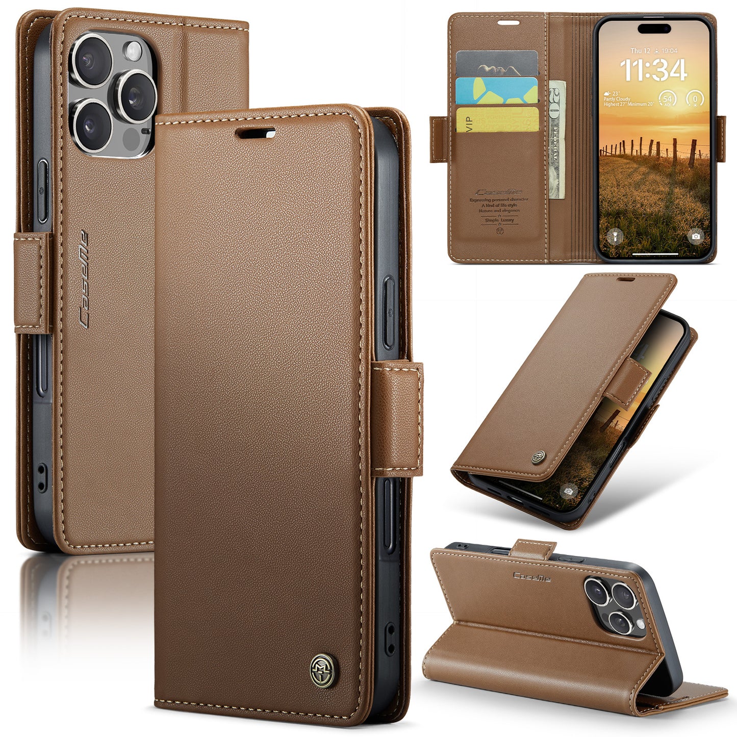 New RFID Blocking Card Holder Wireless Charging Phone Case for iPhone 16 Pro Max
