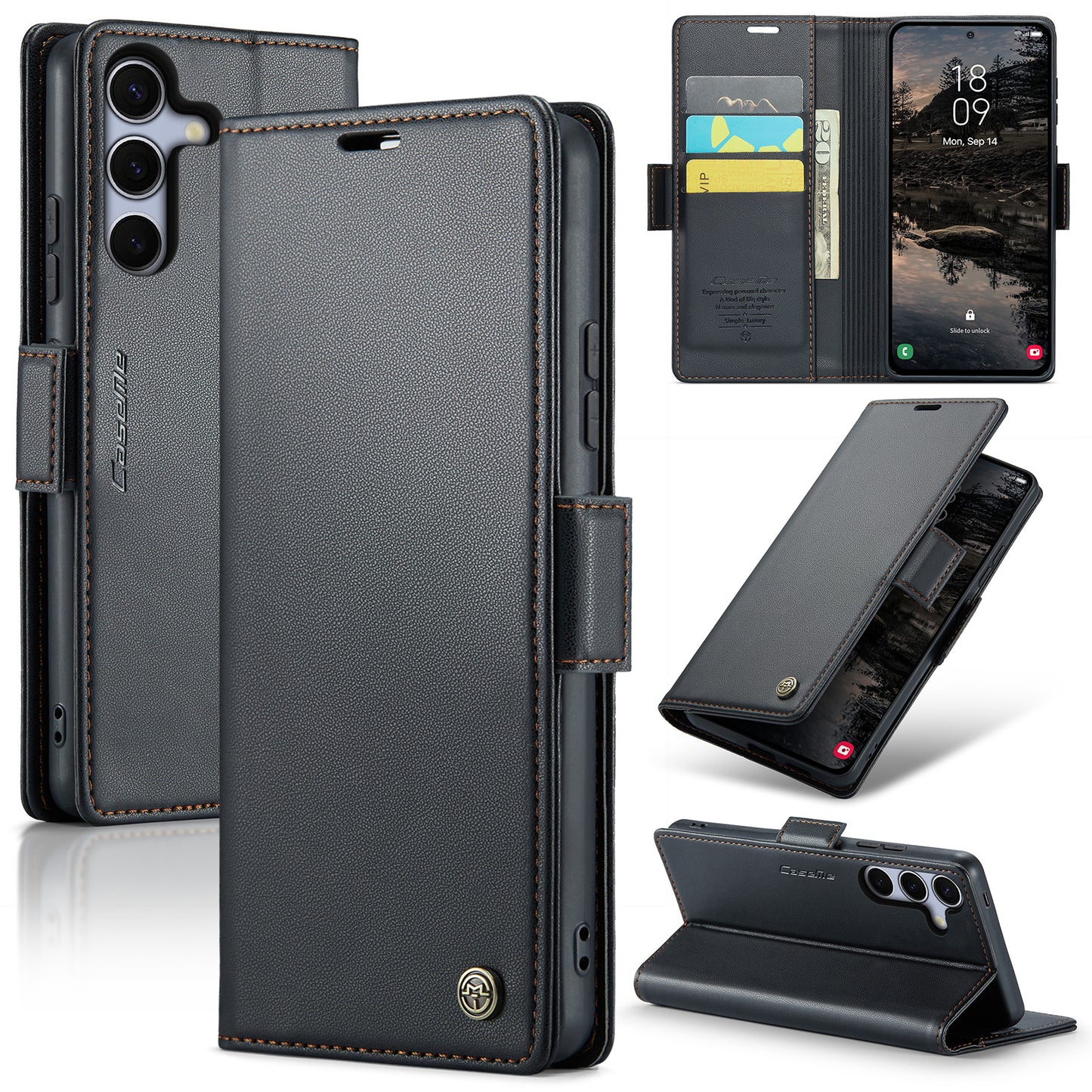 New RFID Blocking Card Holder Wireless Charging Phone Case for Samsung Galaxy S25/S25+/S25 Ultra