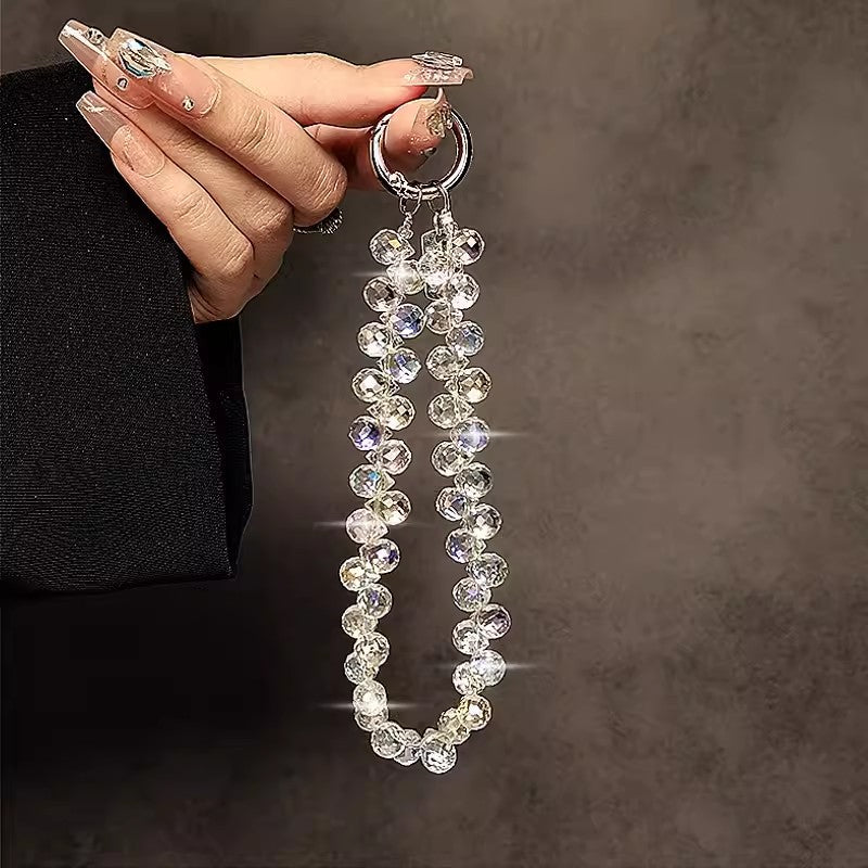 New Bling Rhinestone Crystal Beads Phone Lanyard Keychain Pendant