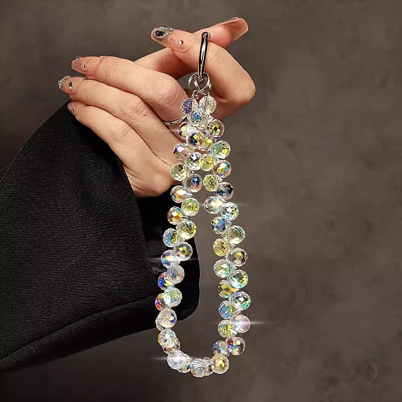 New Bling Rhinestone Crystal Beads Phone Lanyard Keychain Pendant
