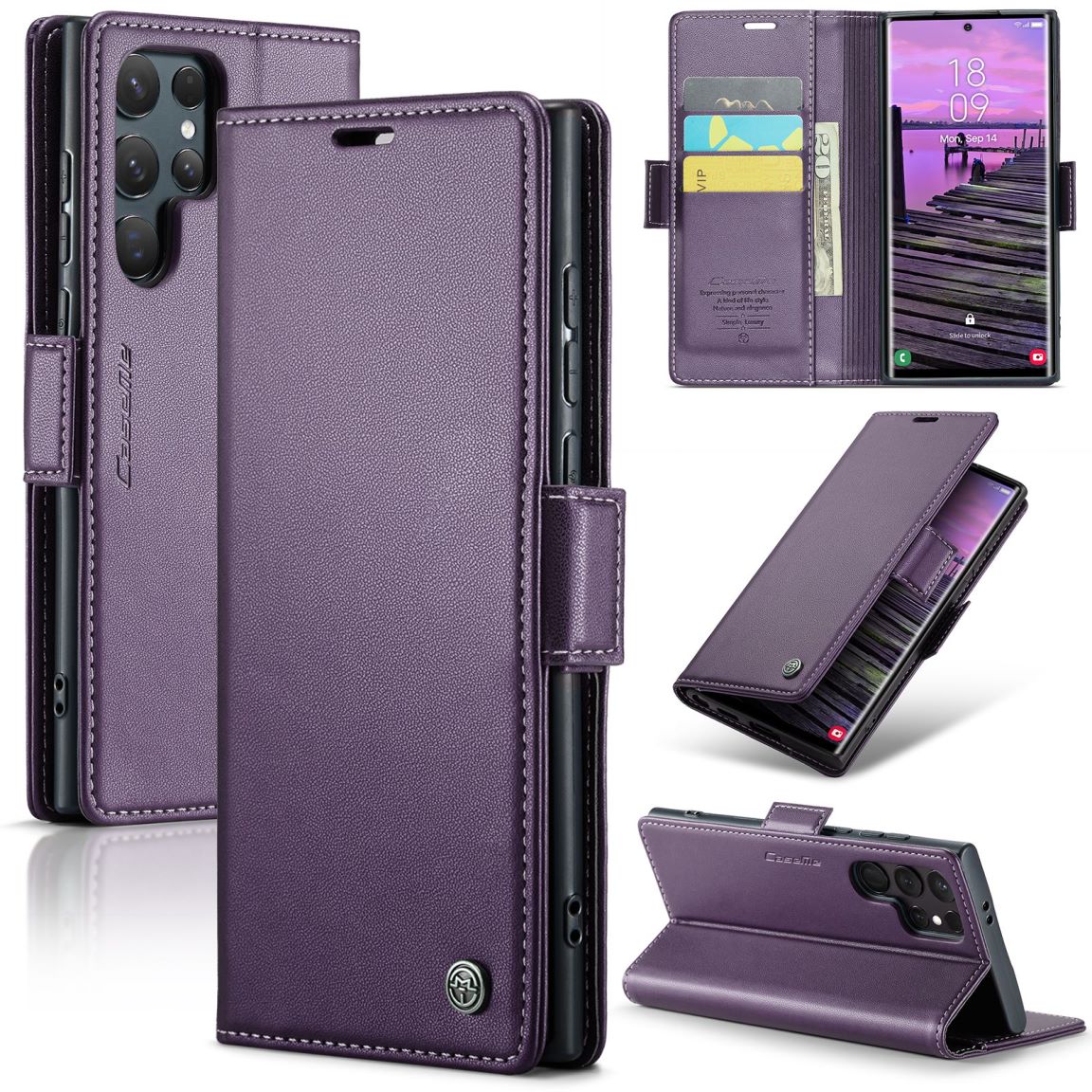 New RFID Blocking Card Holder Wireless Charging Phone Case for Samsung Galaxy S25 Ultra