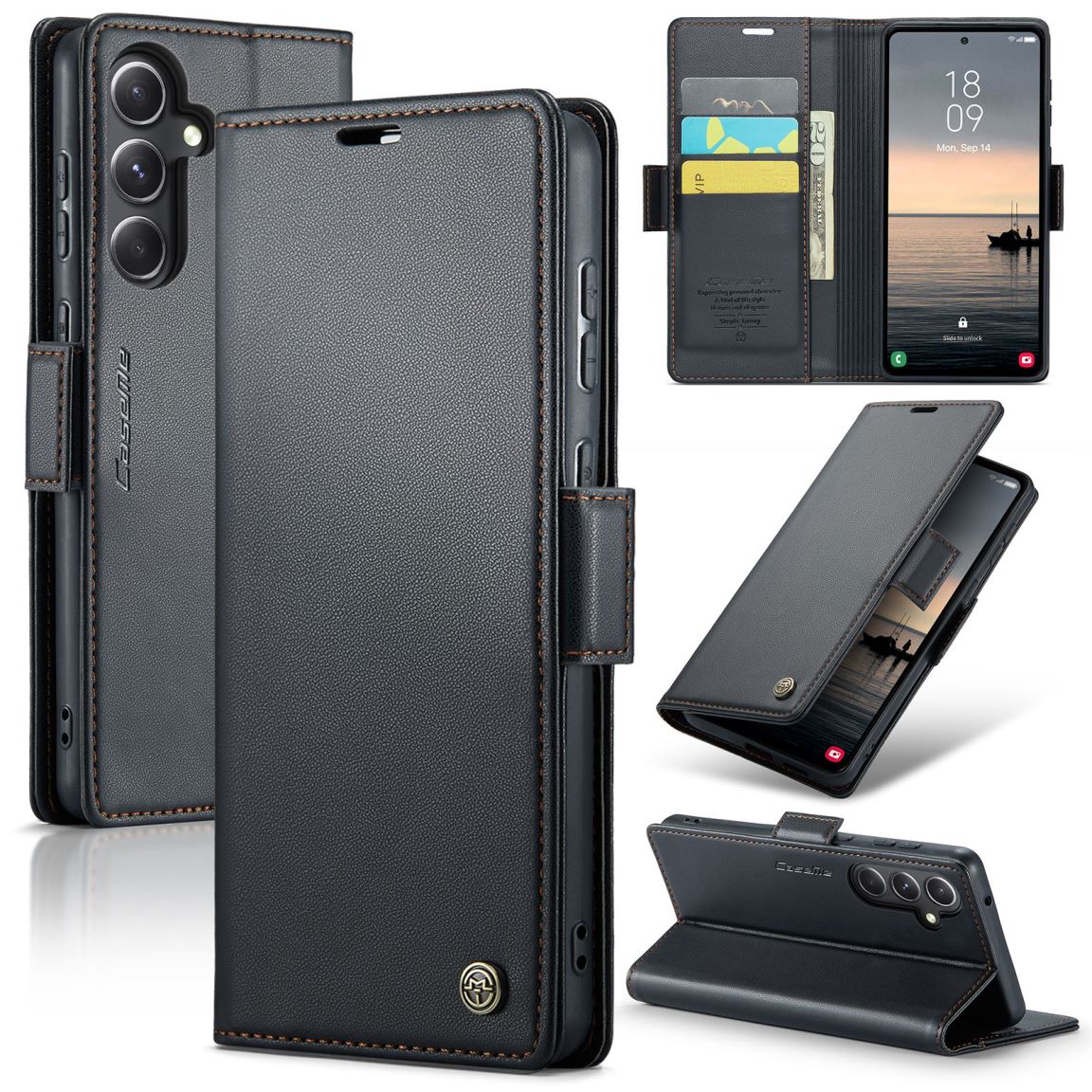 New RFID Blocking Card Holder Wireless Charging Phone Case for Samsung Galaxy S25
