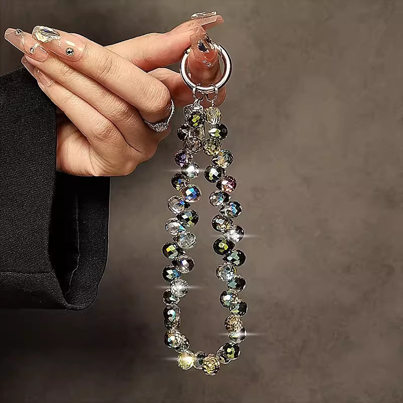 New Bling Rhinestone Crystal Beads Phone Lanyard Keychain Pendant