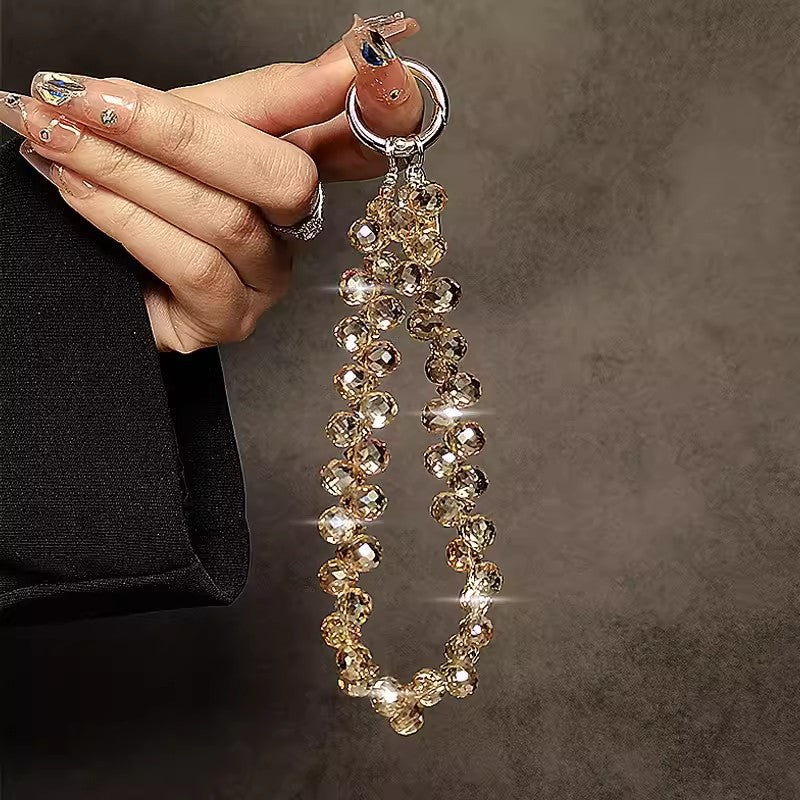 New Bling Rhinestone Crystal Beads Phone Lanyard Keychain Pendant