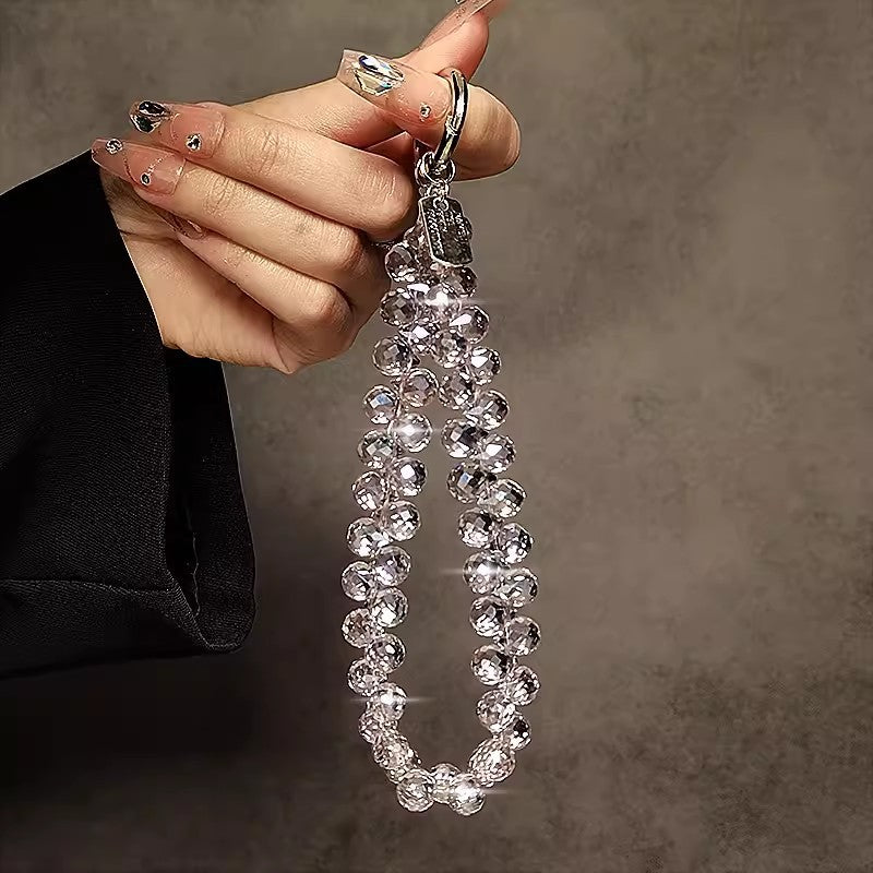 New Bling Rhinestone Crystal Beads Phone Lanyard Keychain Pendant
