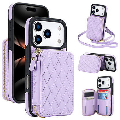 New RFID Blocking Crossbody Zipper Wallet Leather Phone Case for iPhone Air/17/17 Pro/17 Pro Max
