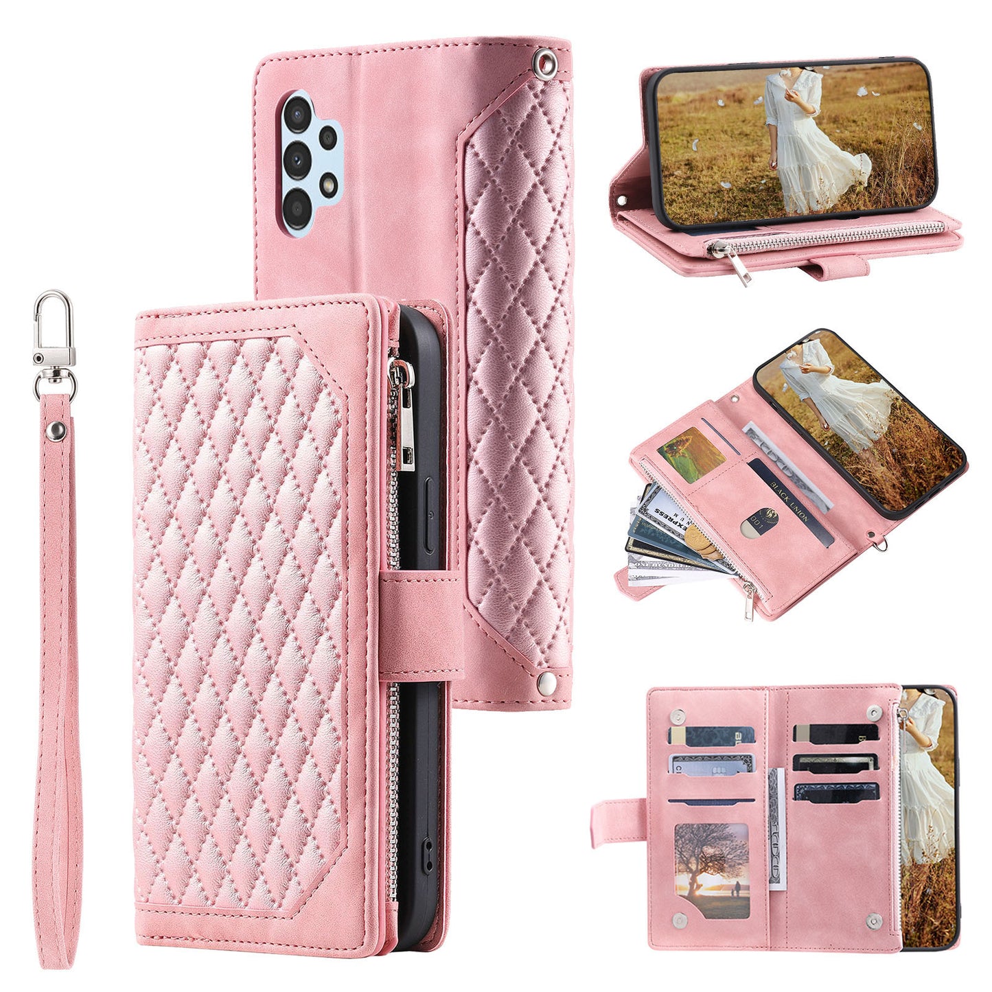 New Zipper Wallet Leather Phone Case for Samsung